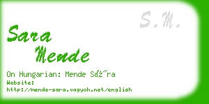 sara mende business card